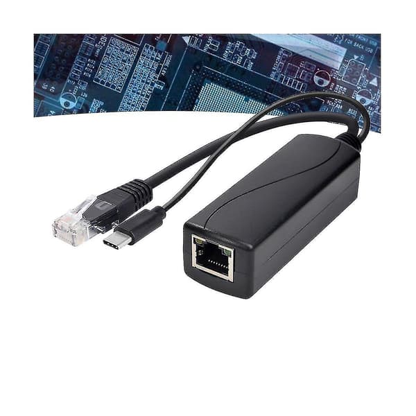 Gigabit PoE-splitter Typ-C 5V 2,4A IEEE802.3af Isolerad 1000M PoE-splitter