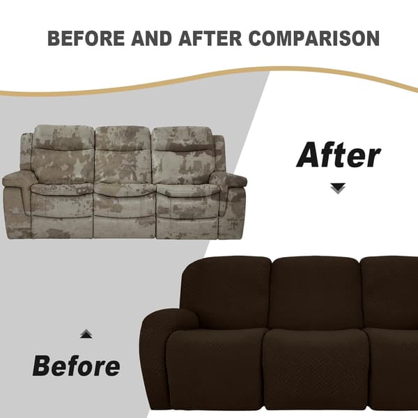 8 Deler Stretch Recliner Sofatrekk Nyeste Jacquard Lenestoltrekk