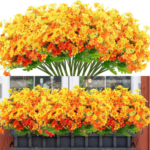 6 Buketter Konstgjorda Blommor Utomhus UV-Resistenta Falska Blommor