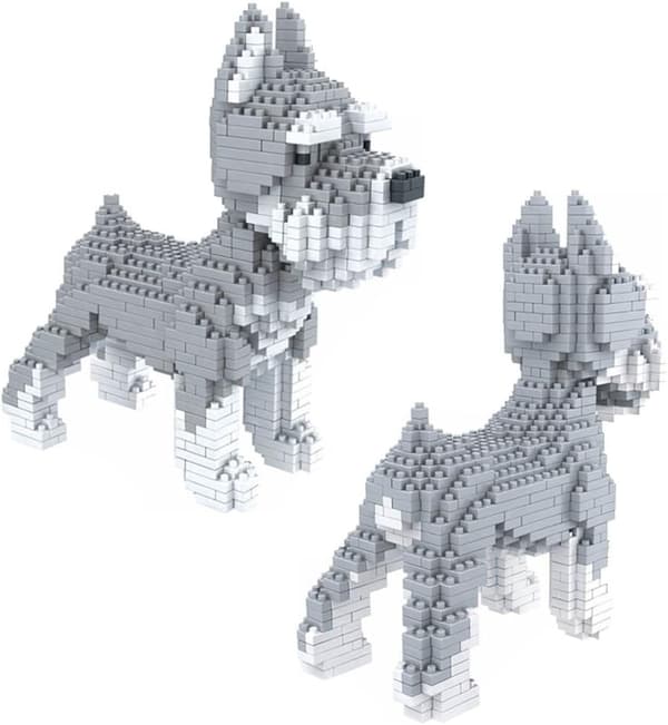 880 delar. Schnauzer hund. Figur att montera med nanoblock