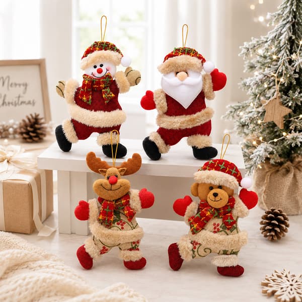 Juletræspynt, plys juletræspynt, festlig festpynt – Snemand Snowman