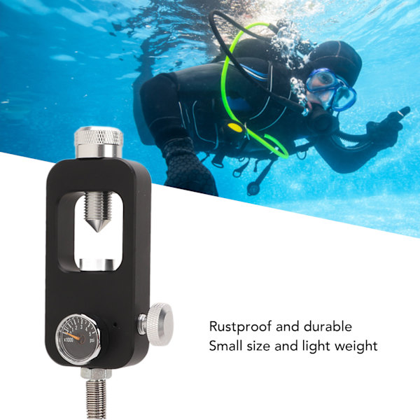 Dykke Tank Påfyllingsadapter med Måler Slange Aluminium Legering Slitesterk Bærbar Rustfri Scuba Yolk Fyllestasjon