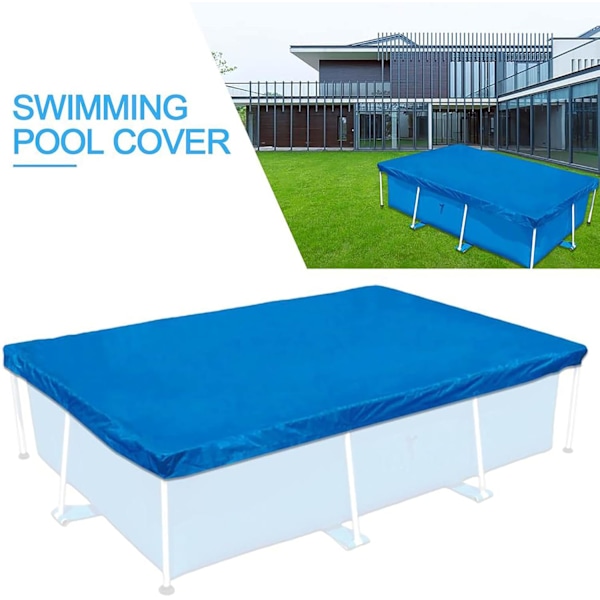 Vattentätt Poolskydd för Rektangulära Ovanmarkspooler, UV-Resistent Dammtätt Regntätt Material Minskar Avdunstning, Slitstark PVC