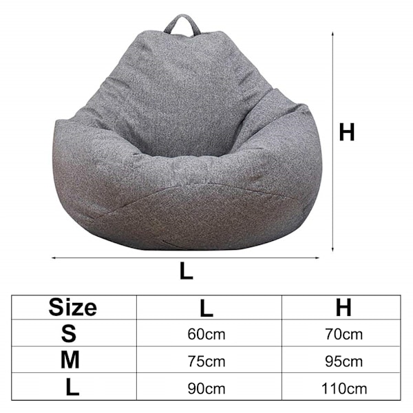 Bekväm Lazy Sofas Överdrag, Osynlig Dragkedja för ett Elegant Utseende, Mjukt Manchester Tyg Sittsäck Puff Soffa Lämplig för Vardagsrum & Sovrum