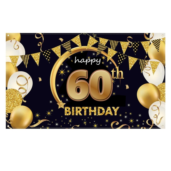 Birthday Party Decorations Ultra Black Gold Logo Poster Annivers