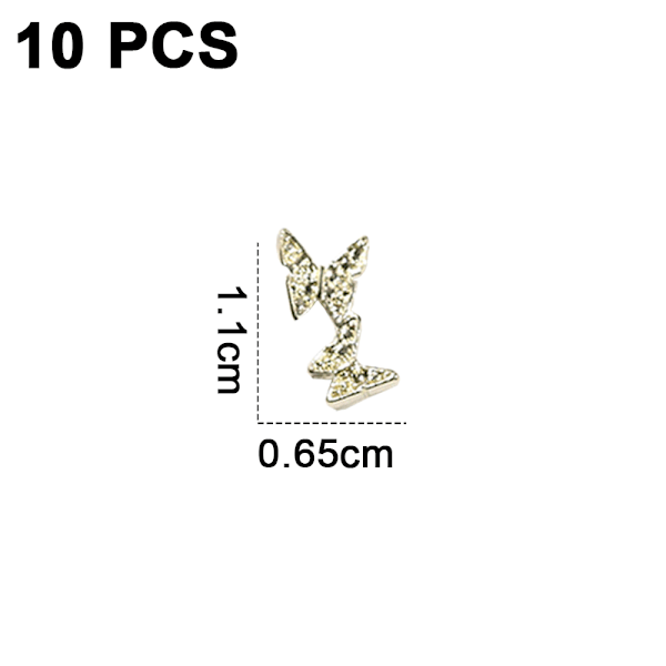 10 stk 3D Krystal Rhinestone Stene til Neglekunst, Dekoration til Kvinder Piger Damer