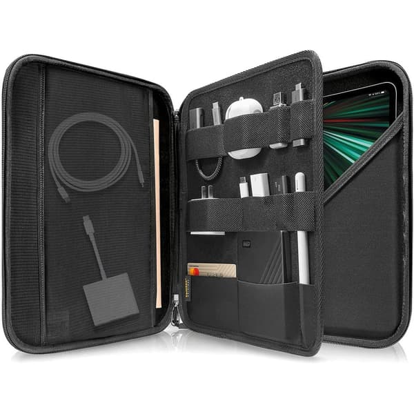 Etui til 12,9-tommer iPad Pro (3., 4. og 5. generation) 2018-2021, beskyttende tilbehørsetui til Magic Keyboard, strømadapter, kabel, USB