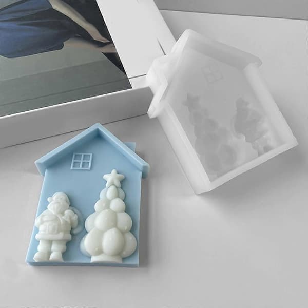 Exklusiv silikonform för pyssel, julhusformad DIY-ljusform, perfekt present för pysselentusiaster