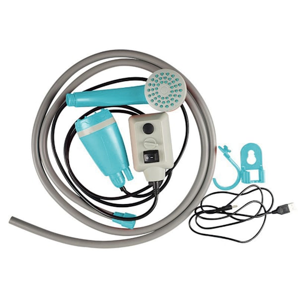 Bärbar campingdusch Duschhuvud med vattenpump, 2200mAh