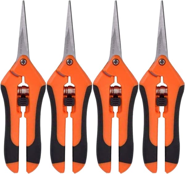 Lige rustfri stålblade, håndbeskærersæt til haveentusiaster, orange (pakke med 4)