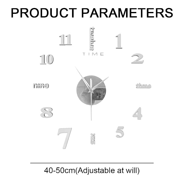 DIY Vægur, 3D Rammeløs Vægur, Moderne Design Dekoration