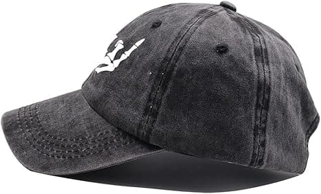 Hand Hat, Skull Finger Baseballkeps Justerbar Tvättad Distressed