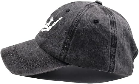 Håndhat, Baseballkasket med kraniefinger, justerbar, vasket og slidt