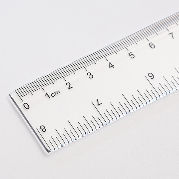 Annonslinjal 4 Rak färgad transparent plastlinjal