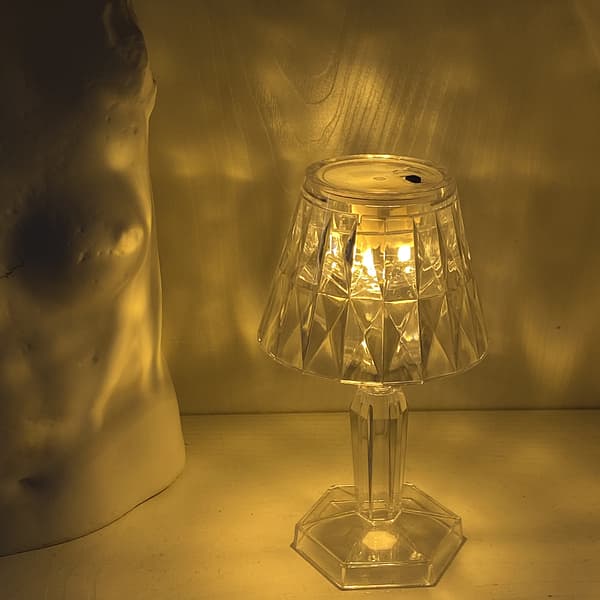 Krystal bordlampe, krystal diamant bordlampe