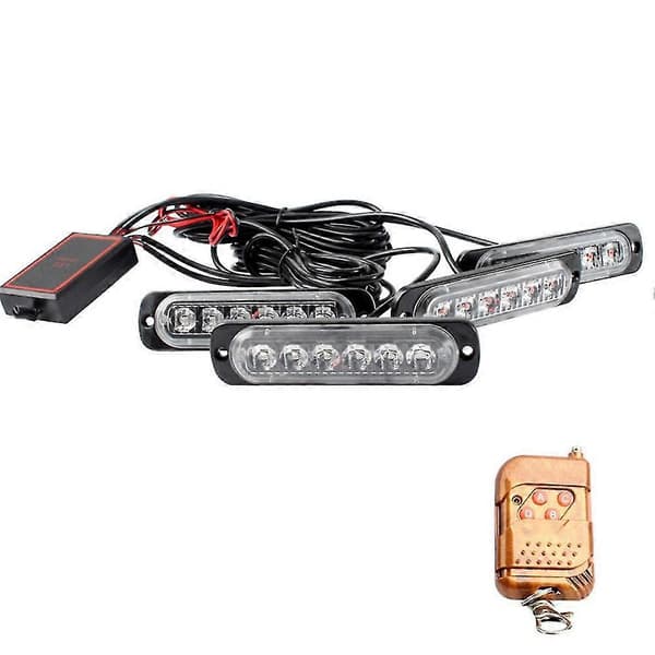 LED Strobe Trådløse Lys Stroboskoper 24LED Strobelys Bil 12V Tilhengerlys Lastebil Strobelys