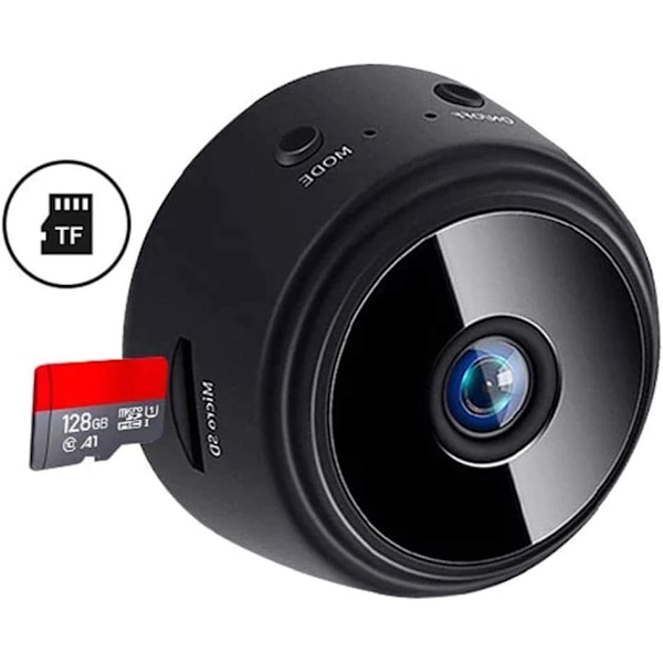 1080P HD-upplösningskamera, Mini trådlös säkerhetsenhet med automatisk infraröd mörkerseende för sömlös övervakning