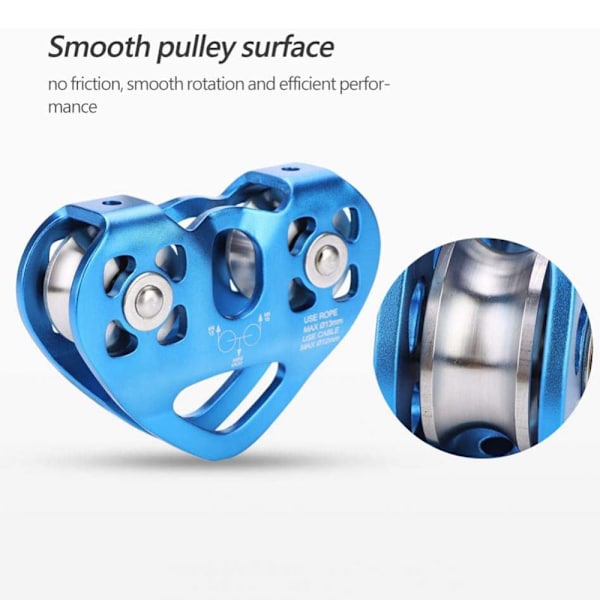Hihnapyörä Tandem Speed Dual Trolley Pelastus Kiipeily Dual Pulley