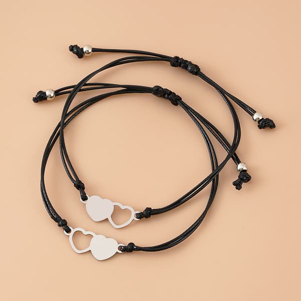 2 stykker Pinky Promise armbånd Afstand matchende armbånd til