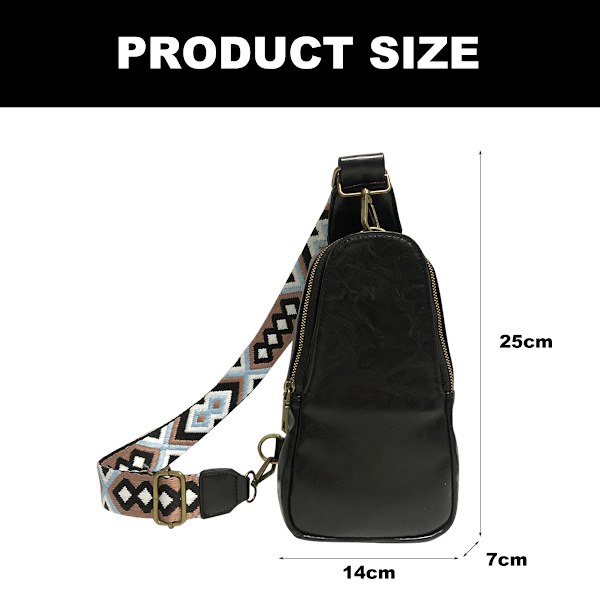 Dames midjeveske solid farge messenger bag mote skulder