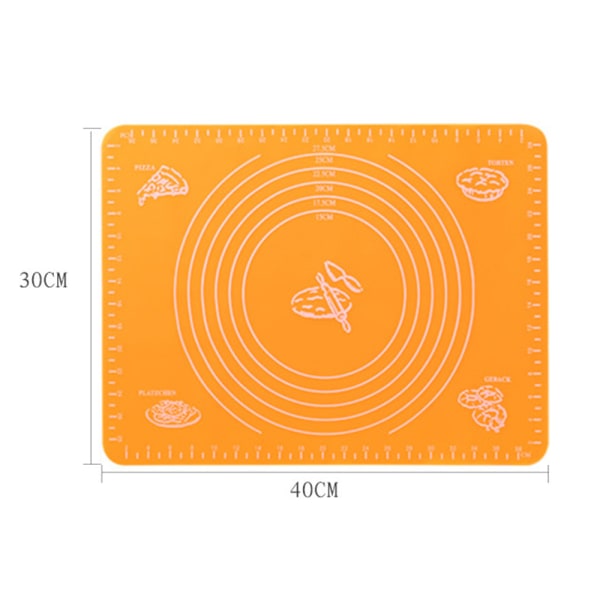Silikon bakematte 40 × 30 cm med kjevle