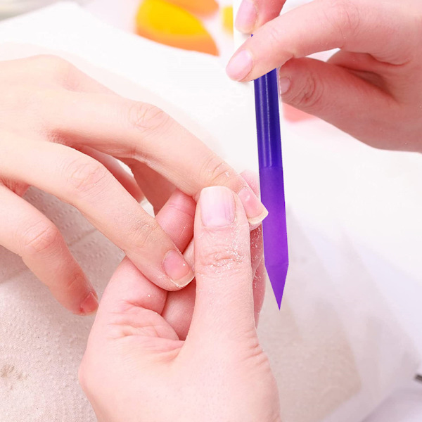 Glas Cuticle Pusher Sæt Cuticle Remover Glas Neglefil Dobbelt En