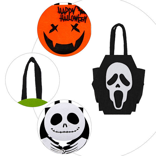 4 stk Halloween Slikpose DIY Materialpakke Børnegaveposer