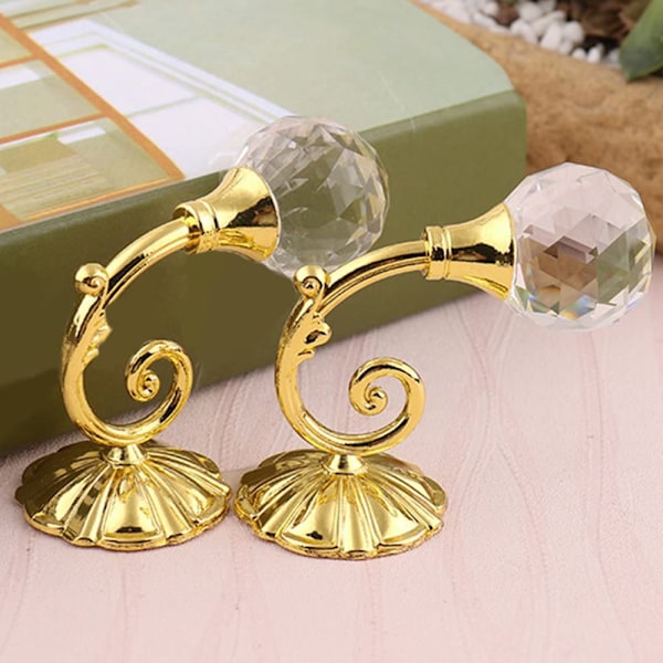 2 stk Klare Krystall Gardinholdere Veggmontert Kvast Gardin
