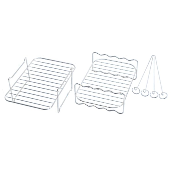 Air Fryer Accessories Air Fryer Rack Multi Purpose Single Layer Rack with Skewers Double Basket Air Fryers