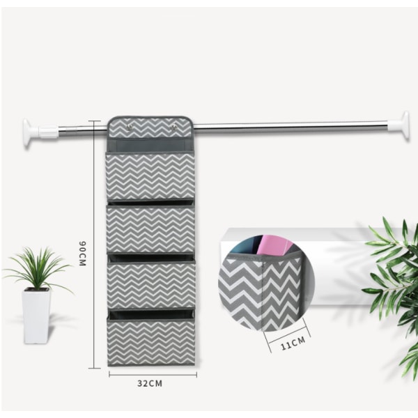 KEEGH Hängande arrangör Dörr 7 Stora fickor med fönster, Fällbar