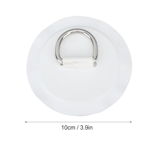 4 kpl Valkoisia D-rengaslappuja PVC-materiaalista, pyöreä muoto, vahvat ruostumattomasta teräksestä valmistetut D-renkaat, veneille, pelastuslautoille ja melonta-laudoille