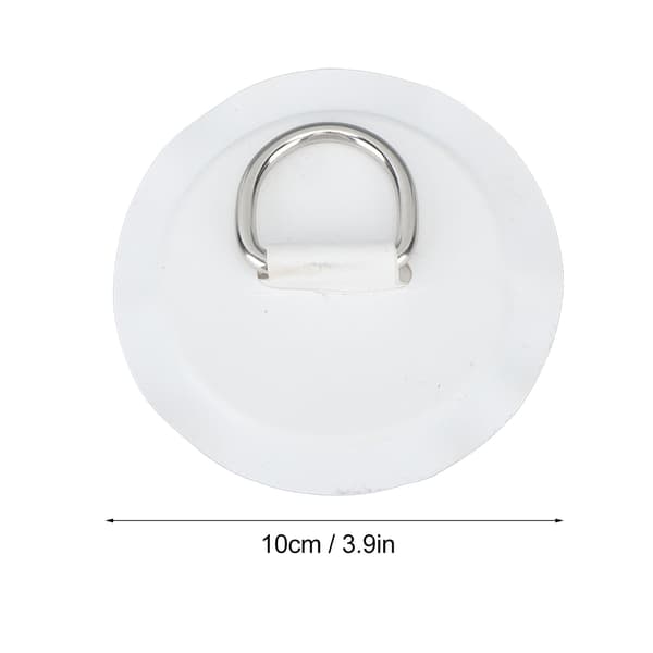 4 stk Hvite D-ring Patch PVC Rund Form Sterk Rustfritt Stål D-ring Pute for Båt Flåte Padle Brett