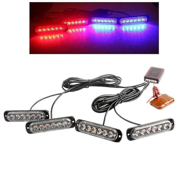 LED Strobe Trådløse Lys Stroboskoper 24LED Strobelys Bil 12V Tilhengerlys Lastebil Strobelys