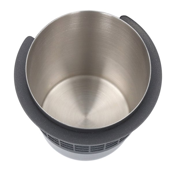 58mm Kaffe Doseringkopp i Rustfritt Stål, Håndtak for Kaffemaskin, Mottak for Pulver med Silikonring, Svart