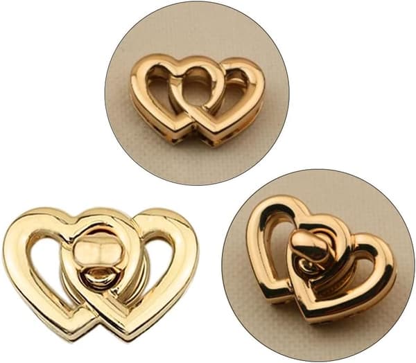 Väska Spänne 8 Stycken Vridlås DIY Väska Spänne Hjärta Forma Metall