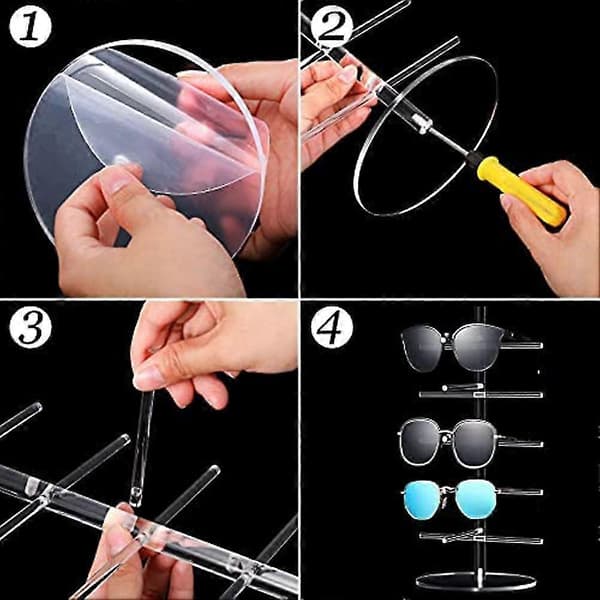 Transparent Akryl Avtakbar Solbrille Ramme Display Stativ Brilleholder, Brille Display