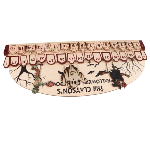 Spöklik Halloween Adventskalender, Genial Design Nedräkningskalender i Trä med Mjuk Form, Exceptionellt Hantverk för Klassrumsdekor