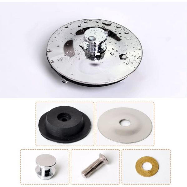 1 styck avloppsplugg, universal avloppsplugg, diameter 42-45mm, badkar