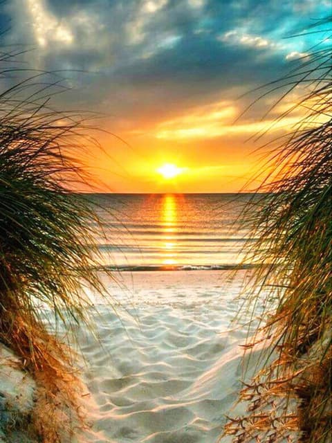 30x40cm 5D DIY Diamantmålning Full, V#Série de Paysages de Bord