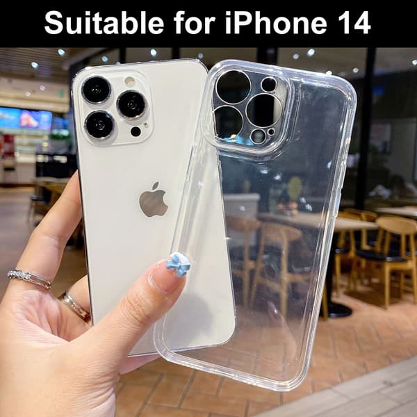 iPhone 14 - Silikonskal TPU - Tunt Transparent iPhone 14 Transparent iPhone 14 Style 1