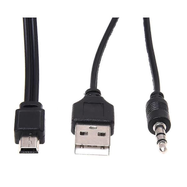 3,5 mm Aux Usb2.0 hann Mini 5-pinners Usb bærbar høyttaler lydkabel