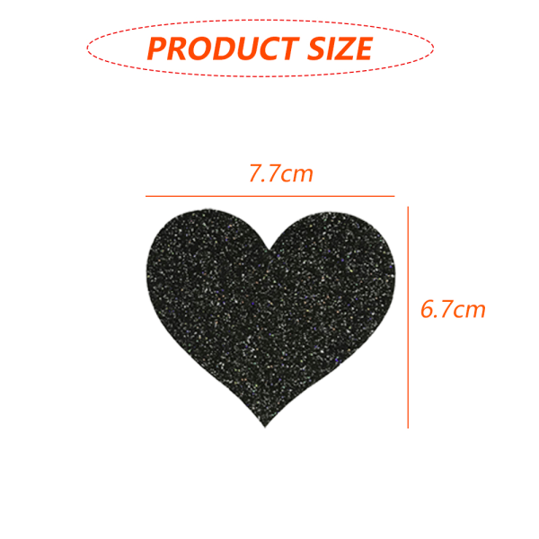 10 par glitter bröstvårtsskydd engångs bröstskydd självhäftande osynliga bröstskydd för kvinnor flickor- 7.7*6.7CM