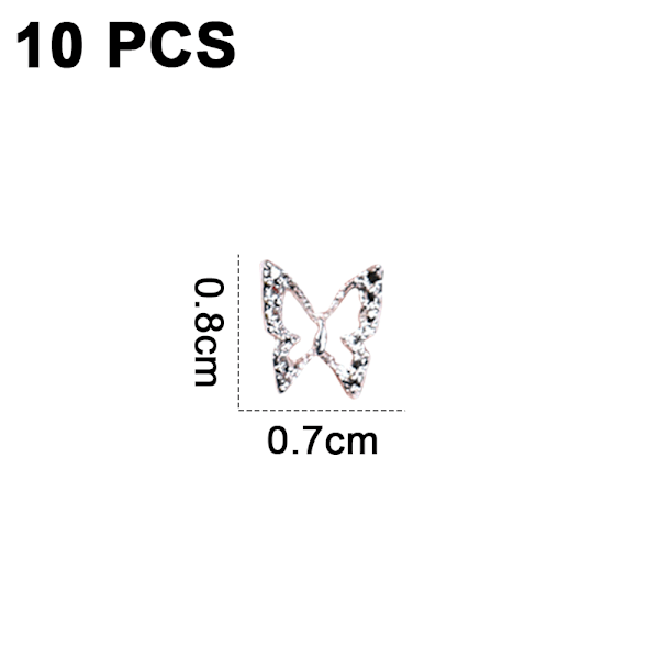 10 stk 3D Krystal Rhinestone Stene til Neglekunst, Dekoration til Kvinder Piger Damer