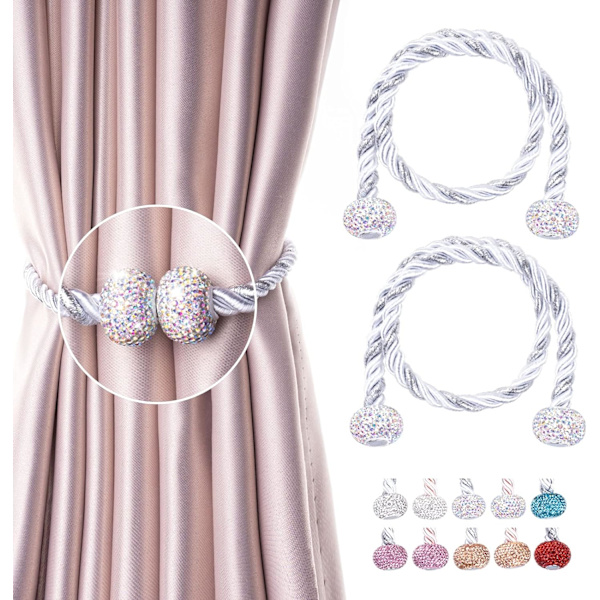 2-pack diamantbeströdda magnetiska gardinuppsättningar Bling Crystal D