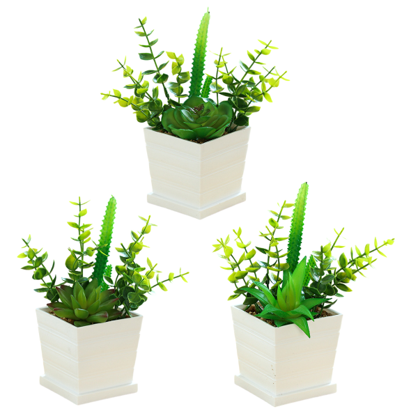 3 st konstgjorda blommor mini simulering suckulenter krukväxter mode