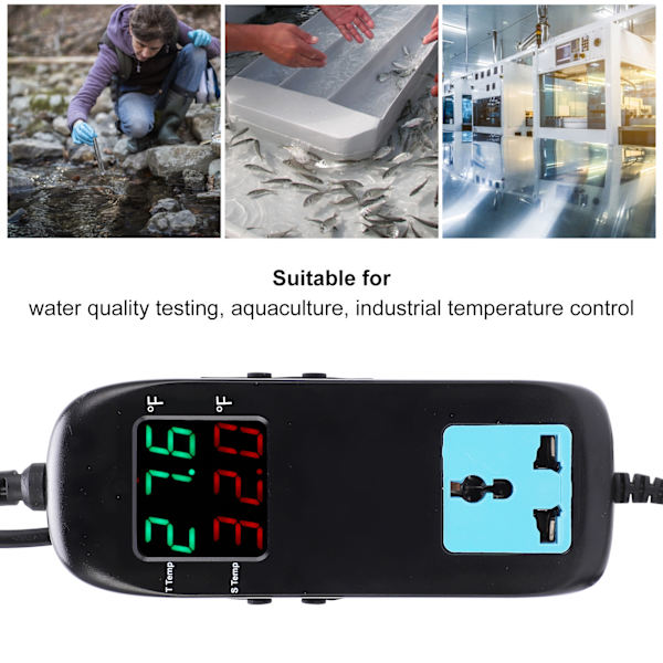 Digital Display Termostat Intelligent Elektronisk Temperaturregulator AC 90V~250V US Stik