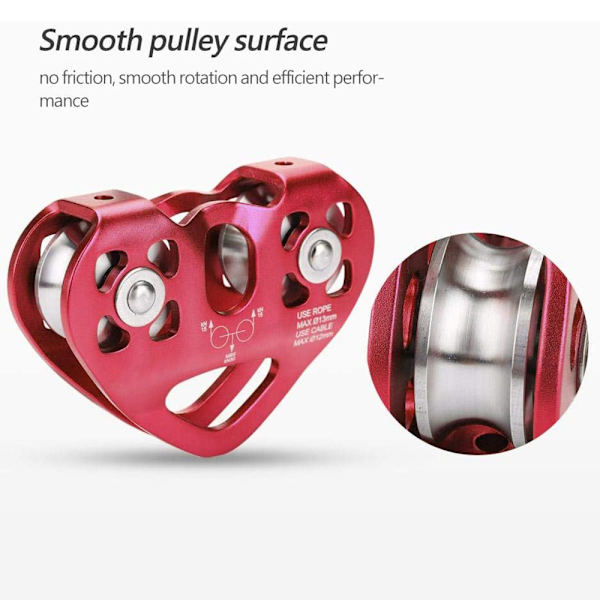 Hihnapyörä Tandem Speed Dual Trolley Pelastus Kiipeily Dual Pulley