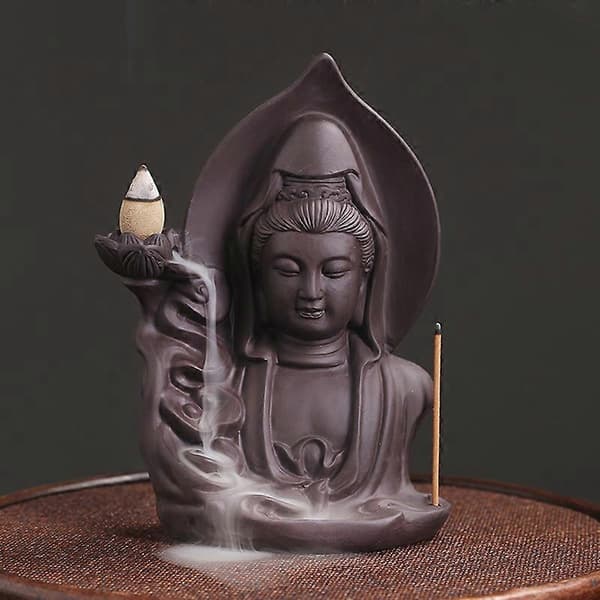Tilbageløbsrøgelseskar Klassisk Varmebestandig Genanvendelig Buddhisme Stil Røgelsesholder Røgfontæne til Dagliglivet