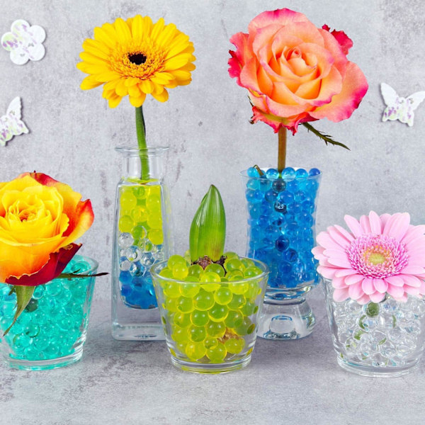 Blå Vatten Jelly Beads, Kristalljord Vattenpärlor Gel för Innovativa Blomsterarrangemang, Sensoriska Verktyg med Bra Elasticitet, Giftfria Rena Färg Gel Pärlor