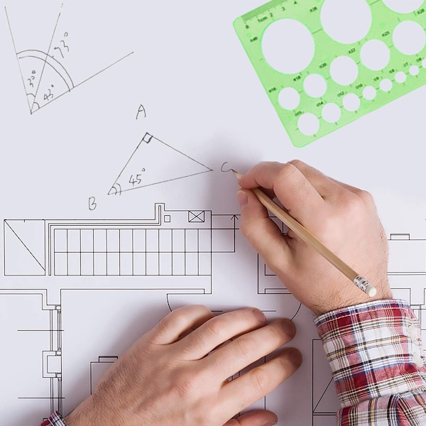 Piirustusmallisetti Viivotin DIY opiskelijoiden stensiilit piirustus ympyrä